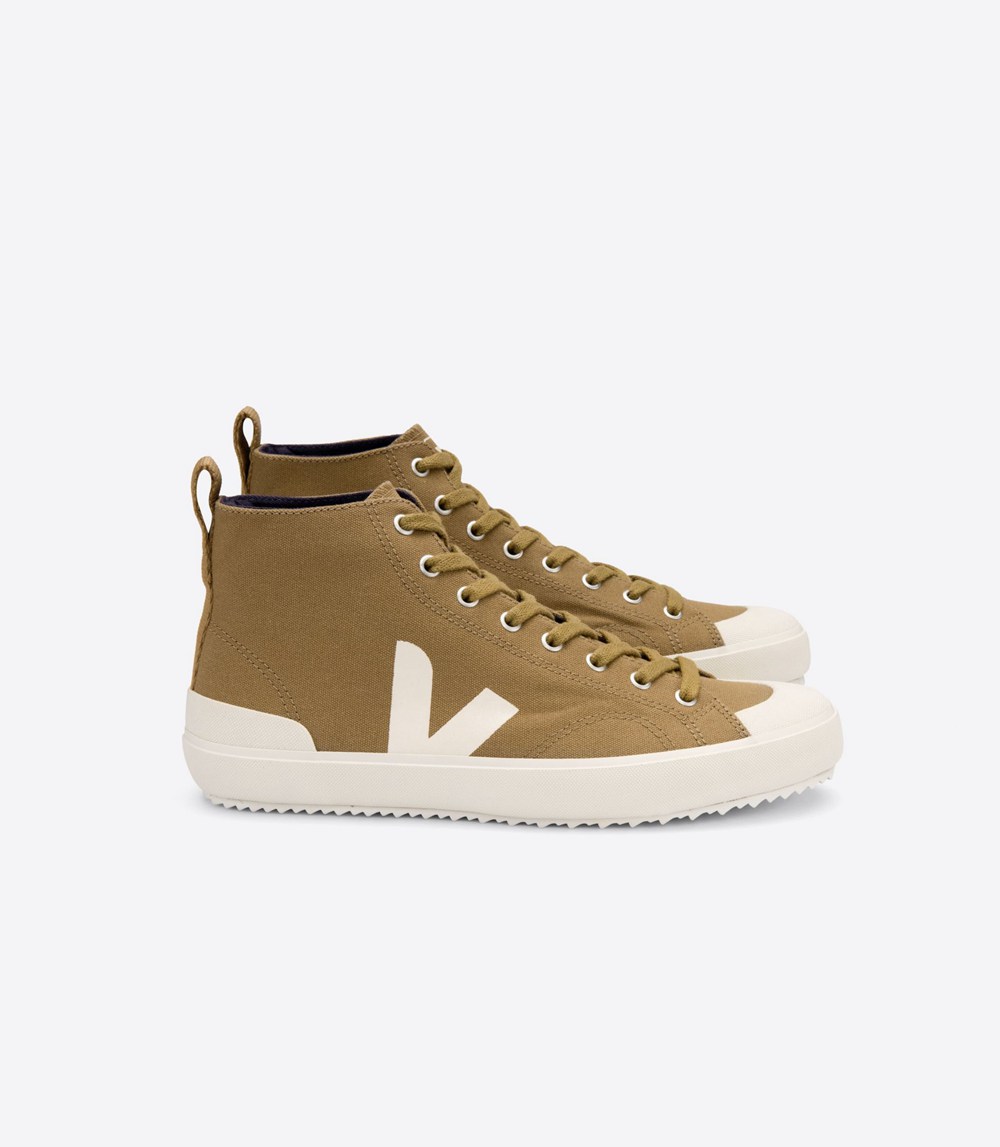 Veja Trainers Mens Brown/White - Nova High Top Canvas - DBSW-82769